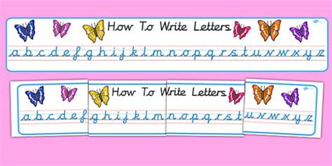 Cursive Alphabet Display Banner (Butterfly)