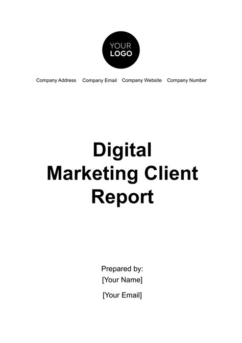 Free Digital Marketing Client Report Template to Edit Online