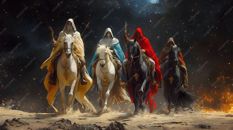 The Four Horsemen of the Apocalypse Biblical Illustration from the Book ...