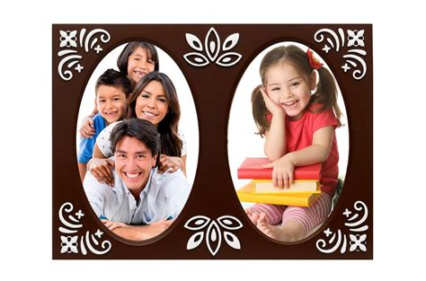 DEEP Table Top Designer Photo Frame Brown(2 Photos of 3.5x4.5 inch ...