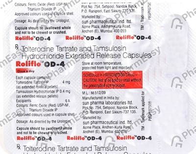 Buy Roliflo Od 4mg Strip Of 10 Capsules Online at Flat 15% OFF | PharmEasy