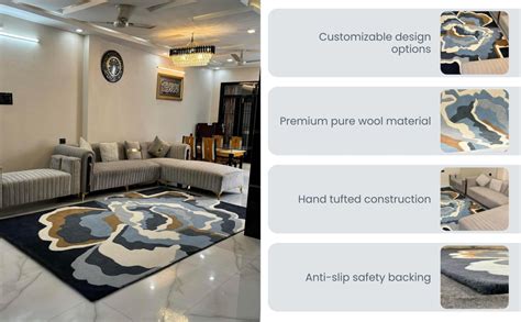 Buy RAHIL HANDICRAFT Luxurious Tufted Woolen Carpet Collection Size 4x6 ...