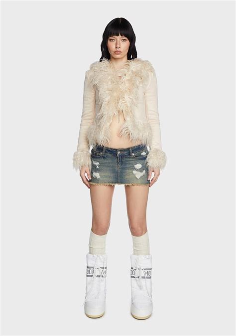 Edikted Faux Fur Trim Suede Coat - Off White/Cream | Faux fur trim coat ...