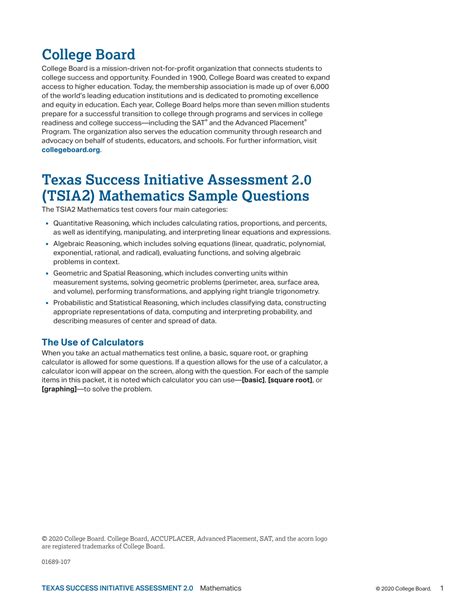 SOLUTION: Tsia2 mathematics sample questions - Studypool