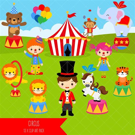 Circus Clipart / Carnival Clip Art / Clowns / Lion Tamer / Circus ...