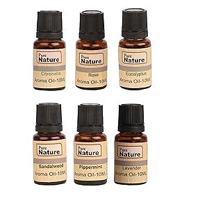 Pure Source India Set of 6 Aroma Oil 10 ML Each,Lavender,Rose ...