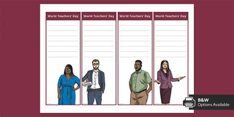 World Teachers' Day Editable Bookmarks - Beyond Secondary