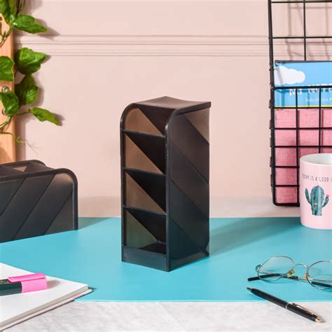 Slanting Desk Organiser Black Set Of 2 Online - Premium Desk Organiser ...