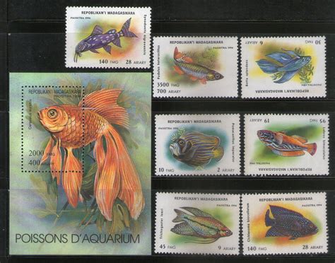 Malagasy 1995 Aquarium Fishes Marine Life 7V+M/S MNH Set # 5012 | Phil ...