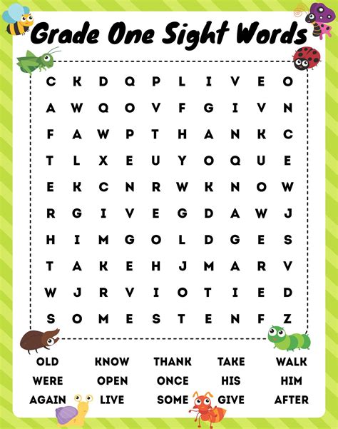 1st Grade Word Search Puzzles - 18 Free PDF Printables | Printablee ...