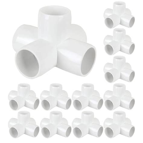 Buy 12 Pack 1 Inch PVC Elbow PVC Pipe Fitting, 5-Way Corner Cross ...