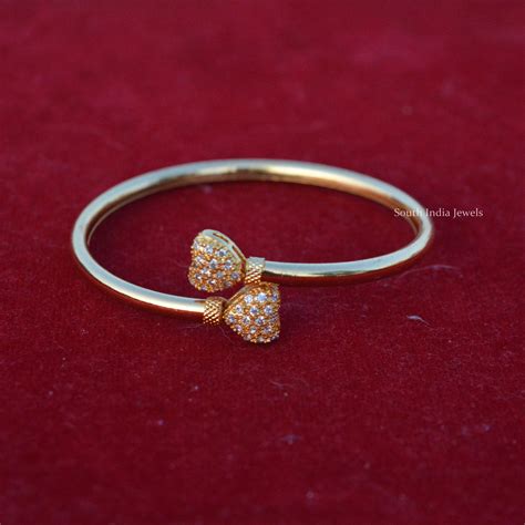 Beautiful Gold Plated Kada Bracelet - South India Jewels