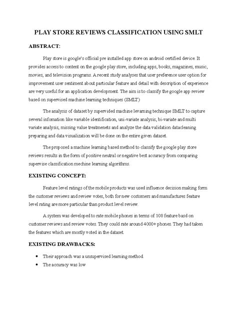 PLAY Store Reviews Classification Using SMLT - PLAY STORE REVIEWS ...