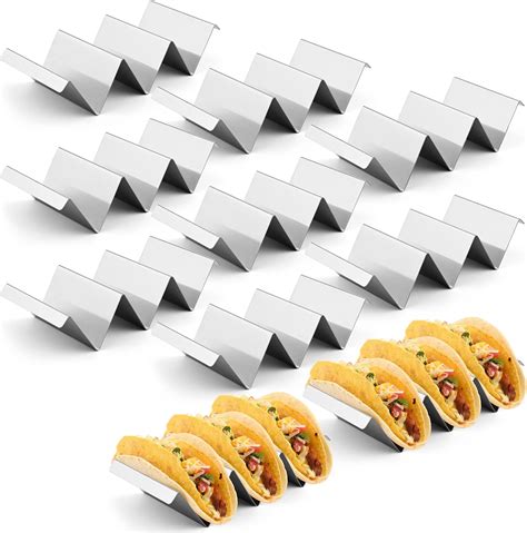 Amazon.com: ORIGENUIN Set of 4 Premium Stainless Steel Taco Holder ...