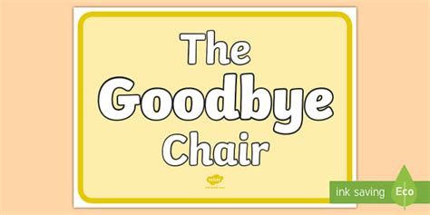 The Goodbye Chair Display Poster