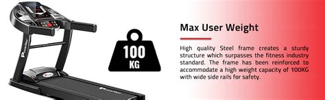 Buy PowerMax Fitness TDM-97 1HP (2HP Peak) Motorized Treadmill with ...