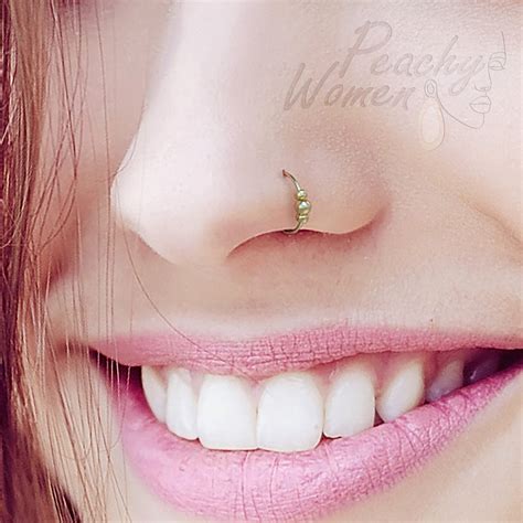 Gold Nose Piercing - Handmade and Comfortable 14k Gold Nose Ring Hoop ...