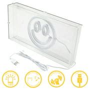 Buy Urban Shop LED Neon Smiley Face Light-up Clear Acrylic Box, Yellow ...