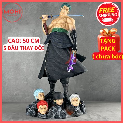 Zoro model 50 cm tall with 5 changeable heads - Onepiece model (Free PACK) | Shopee Malaysia