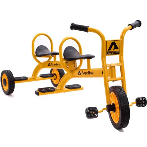 Buy Preschool Tandem Tricycles for Ages 3+, Durable Pedal Social Trike ...