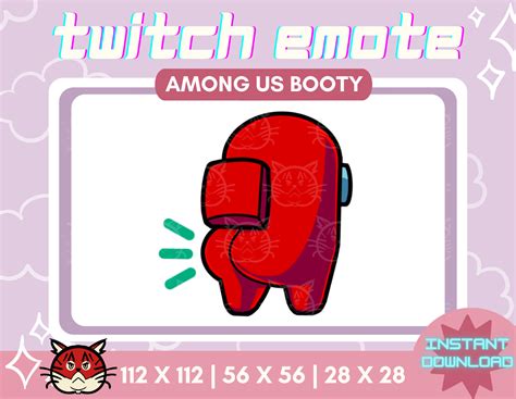 Among Us Sus Booty Twitch Emote | Funny Emotes | Youtube/discord Emote ...