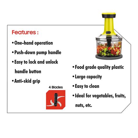 Thunder Chopper Medium 800 ml (4 Blade) | Vegetable And Fruit Cutter C ...