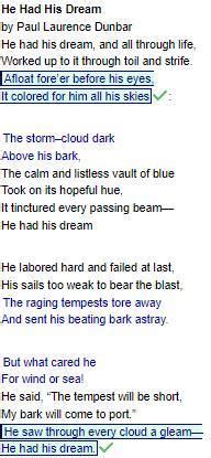 Which two couplets best establish the voice of the speaker as a serious ...