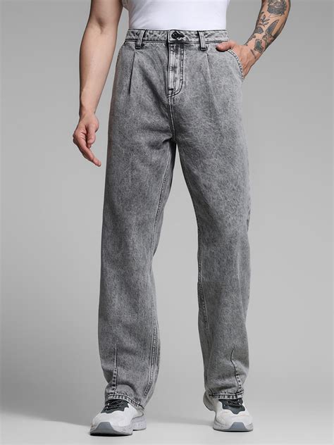 Grey High Rise Dario Loose Fit Jeans