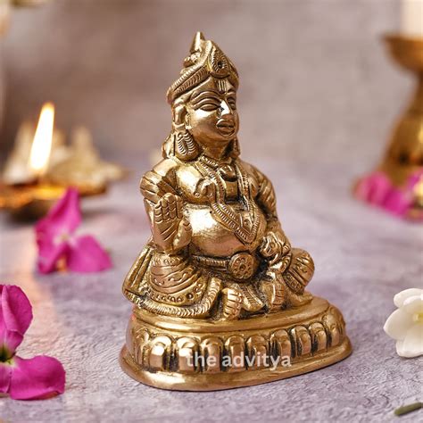 Kubera Statue Sitting on Base for Wealth & Prosperity – The Advitya