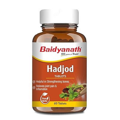 Baidyanath Ayurved Hadjod - 60 Tabs (250mg / Per Serving) | Pure ...