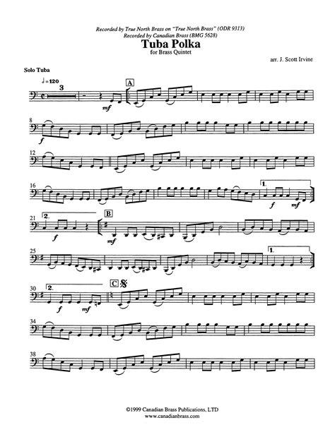 Tuba Polka - Tuba by J. Scott Irvine Sheet Music for Brass Ensemble at ...