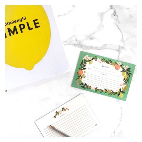 Citrus Floral Recipe Card Set – The Paper Company India