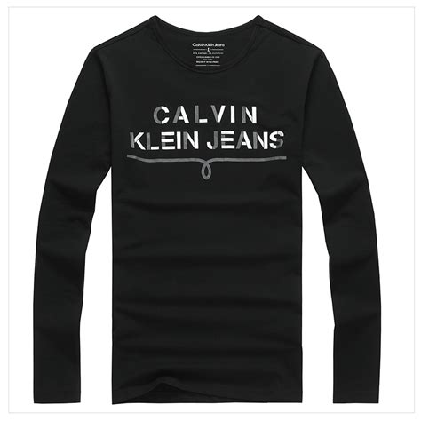 Calvin Klein专柜正品CK jeans 休闲简约 男 CK 长袖T 圆领 T恤_港都服饰专营店