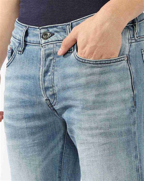 Albert Slim Fit Mid Rise Heavy Wash Light Blue Jeans