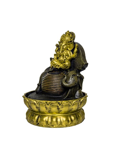 Buy | Gold-Toned & Black Housewarming Ganesha Water Fountain | Tied Ribbons