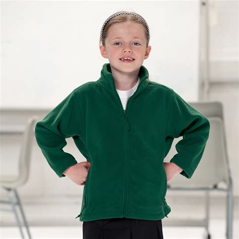 Children's warm fleece with full zip, add your school logo.