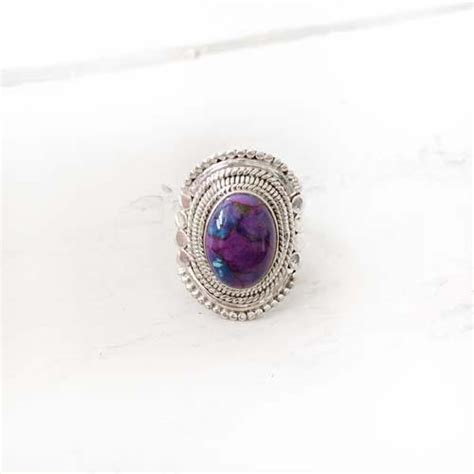 Purple Copper Turquoise Tribal Silver Ring – SILBERUH