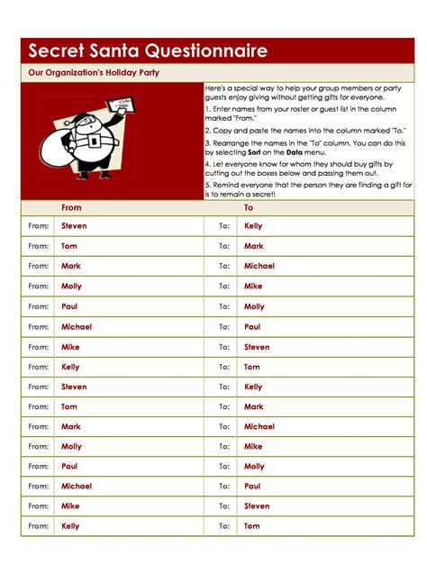 27 Printable Secret Santa Questionnaire Templates ᐅ TemplateLab