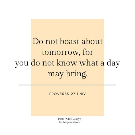 Proverbs 27:1 ~ Daily Devotion May 26 2023 - Daily Devotional