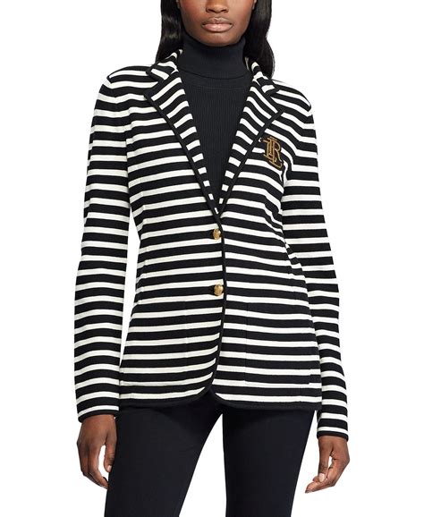 Lauren Ralph Lauren Stripe-Print Sweater-Knit Blazer - Macy's | Blazer ...
