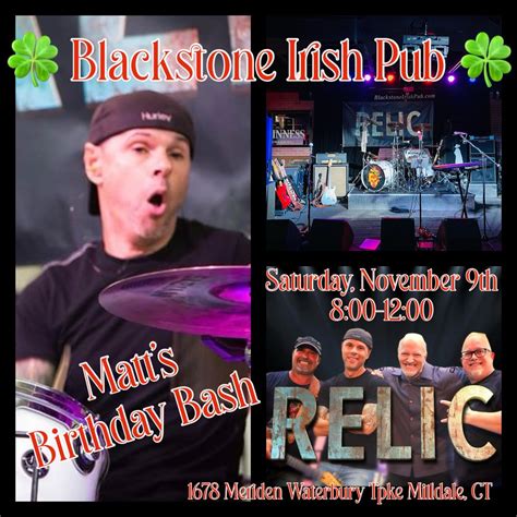 Matts Birthday Bash, Blackstone Irish Pub, Southington, 9 November to ...