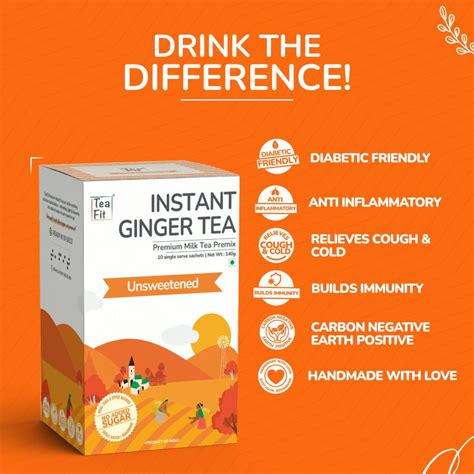 Sugar Free Ginger Tea | Unsweetened Adrak Chai | TeaFit