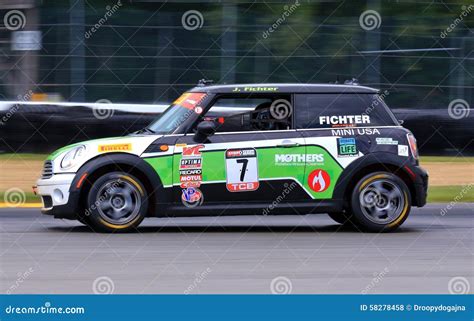 Pro MINI Cooper Race Car on the Track Editorial Stock Photo - Image of ...