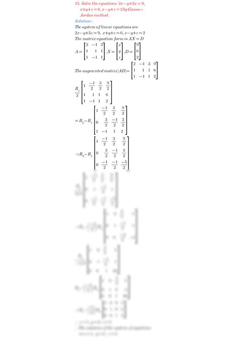 Image result for Gauss-Jordan Matrix Method