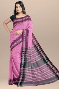 Buy Bong ButiQ Solid/Plain Gadwal Cotton Blend Pink Sarees Online ...