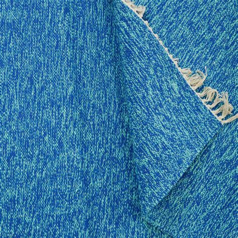 Cotton Handloom Woven Yoga Mat - Blue