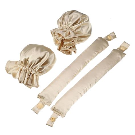 SOONEL Satin Heatless Hair Curler 2 Set/4 PCS, Pillow Soft Rollers with ...