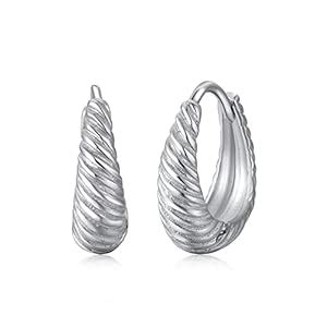 Buy MISS JO 92.5 Sterling Silver Hoop Earrings| U-Shaped Croissant ...