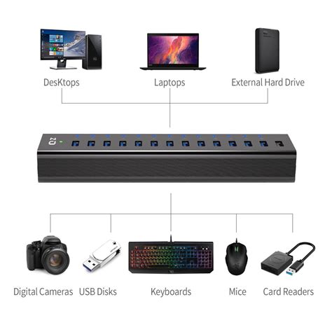 Buy QZ USB Power Hub 14 Port | USB Hub With Power Adapter | USB Hub ...