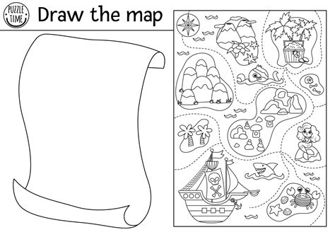 Pirate Treasure Map Printable Worksheets